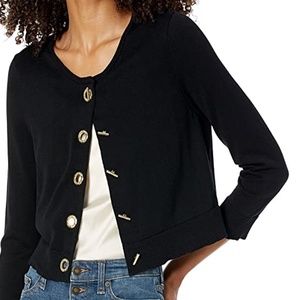 Calvin Klein Shrug Sweater Black NWT Size XL Gold Toggle Closures